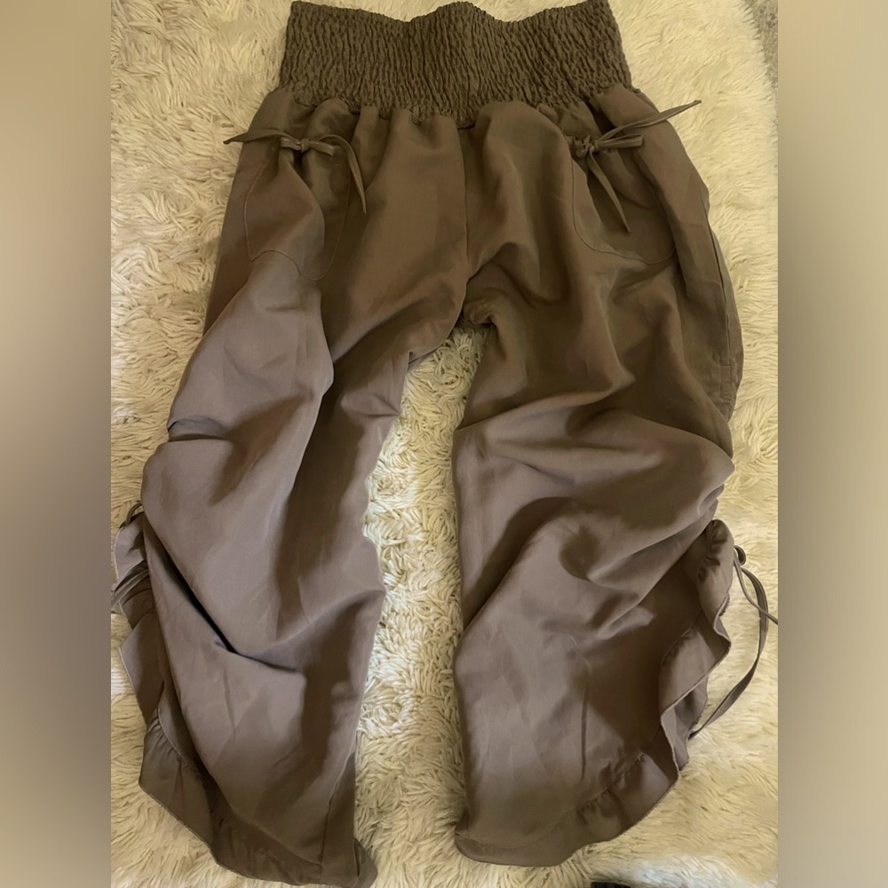 Brown parachute pants